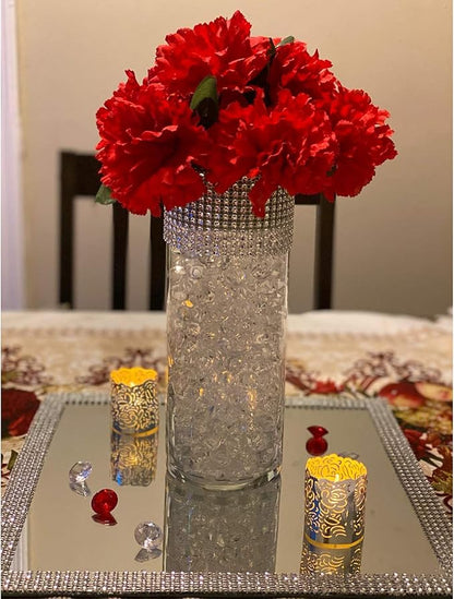 WGVI WGV Large Square Mirror Plate 10" Width, 4 mm Thickness, Frameless Sanded Edges, Quality Thick Candle Tray, Home Event Party Wedding Table Centerpiece Wall Decor, 1 Piece