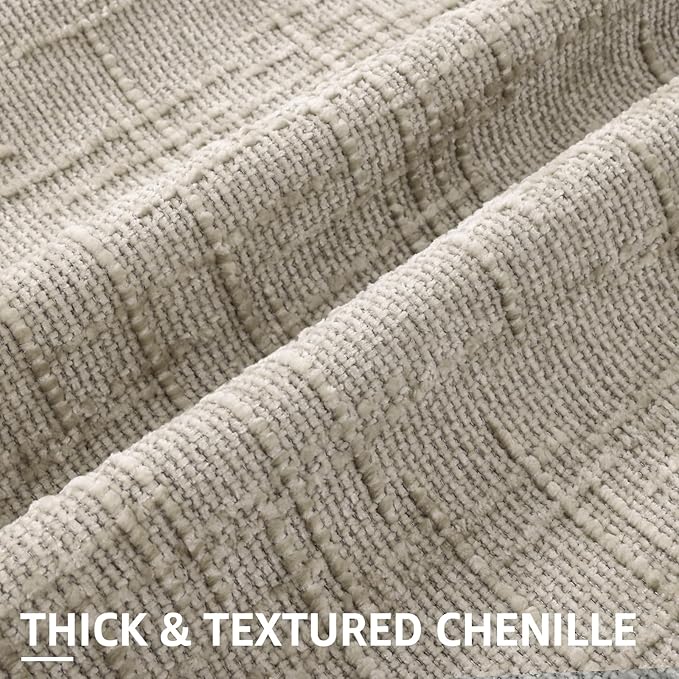 decorUhome Spring Light Brown Chenille Throw Pillow Covers 12x20 Set of 2 Textured Slubby Couch Pillow Covers Farmhouse Accent Modern Neutral Decorative Pillow Cases for Bed Sofa Living Room