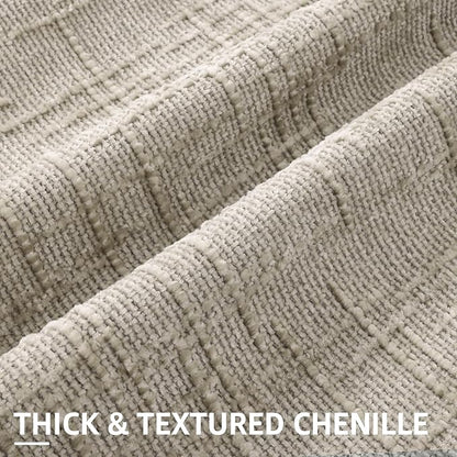 decorUhome Spring Light Brown Chenille Throw Pillow Covers 12x20 Set of 2 Textured Slubby Couch Pillow Covers Farmhouse Accent Modern Neutral Decorative Pillow Cases for Bed Sofa Living Room