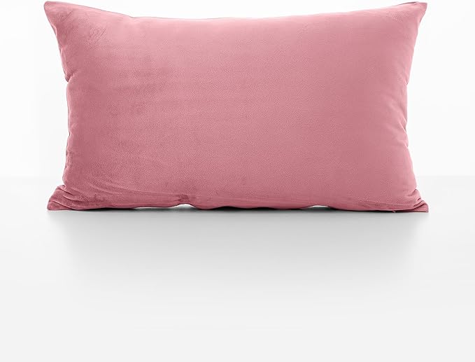 NiNi ALL Decorative Throw Pillow Covers Velvet 20x30 Inch Pack of 2 Pink Cushion Covers Soft for Couch Sofa Bedroom Living Room Outdoor