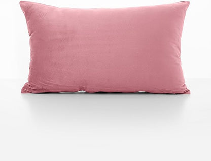 NiNi ALL Decorative Throw Pillow Covers Velvet 20x30 Inch Pack of 2 Pink Cushion Covers Soft for Couch Sofa Bedroom Living Room Outdoor