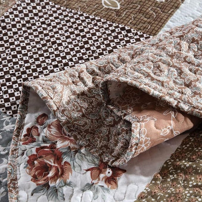 HoneiLife Qversized Queen Quilt - 106"x106" Quilt Sets 3-Piece, Microfiber Bedding Sets Queen Size, Rustic Bedspreads for All Season Use, Patchwork Coverlet for Queen Beds