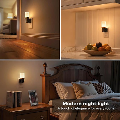 L LOHAS LED Night Light, Night Lights Plug into Wall, Dimmable Nightlight with Auto Light Sensor, 3000K Warm White 0-100LM, Plug in Night Light for Hallway Bedroom Bathroom