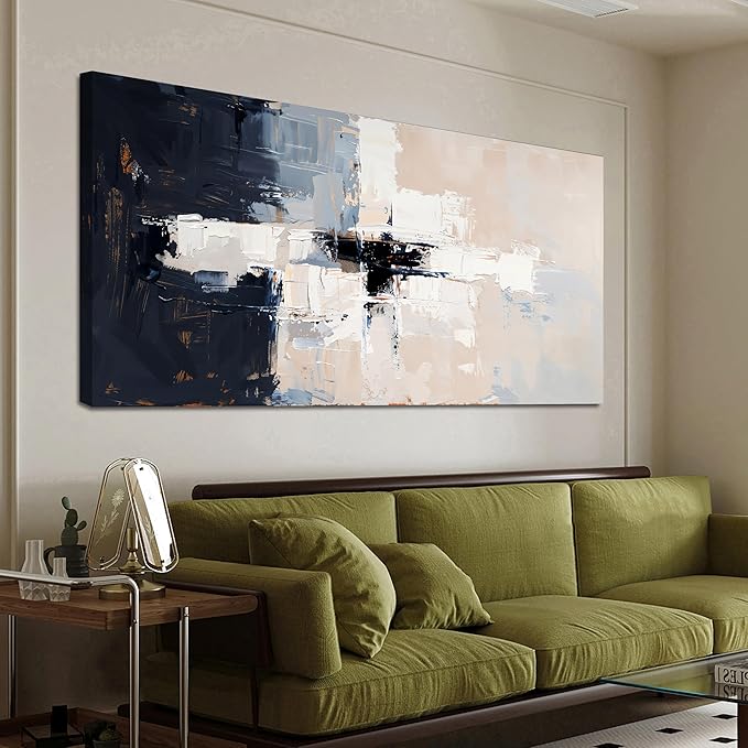 Abstract Wall Art Decor Large Wall Art Pictures for Living Room Oversized Black and White Wall Art Decor Abstract Canvas Art Wall Decor Modern White Wall Art Prints Bedroom Office Decor 35" X 70"