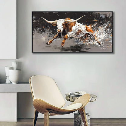 Highland Cow Wall Art - Farmhouse Cow Pictures Wall Decor - Rustic Country Canvas Wall Art - Large Pictures for Living Room -Framed Artwork for Walls 20×40IN