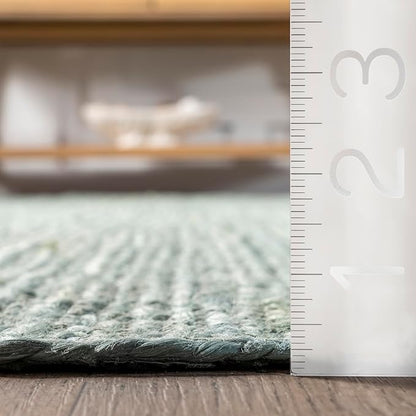 nuLOOM 5x8 Rigo Jute Hand Woven Area Rug, Green, Solid Farmhouse Design, Natural Fiber, For Bedroom, Living Room, Dining Room, Hallway, Office, Kitchen, Entryway