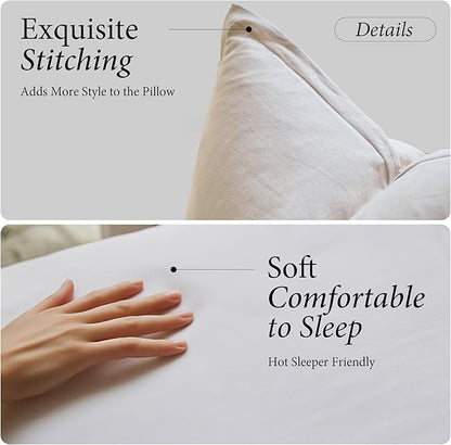 Simple&Opulence Linen Euro Sham Covers Set of 2, 26x26 Decorative Cotton Flax Blend Throw Pillow Cover Farmhouse Pillow Shams for Chair Couch Sofa Bedroom Living Room Home Decor, Linen