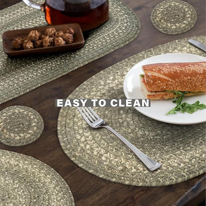 Homespice Grey Cloud Jute Woven Round Placemats Set of 6, 15", Warm Country Decor, Grey Table Mats - Vibrant Colors, Durable, Easy to Clean and Protects Furniture
