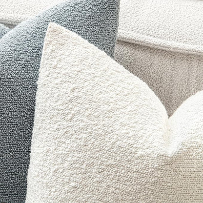 MIULEE 12x20 Inch Decorative Lumbar Throw Pillows for Bed Set of 2 Textured Boucle Neutral Winter Throw Pillow Covers White Accent Solid Pillowcases Sofa Livingroom Home Decor
