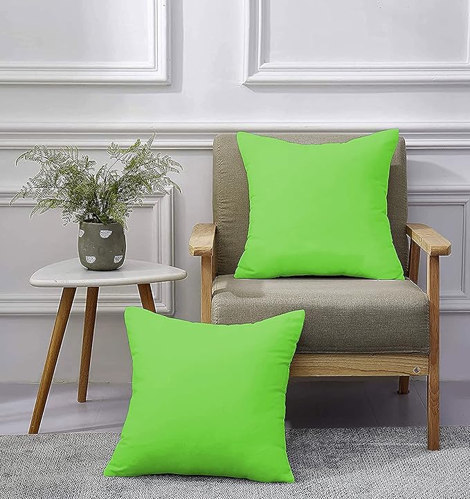 Upgrade Your Bedding Experience with The Made of 100% Cotton Euro Shams 2 Pack Cushion Cover 32"x 32" Size fits Decorative Cover. Envelope Closure Parrot Green