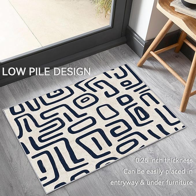 Abstract Rugs for Living Room - Abstract Geometric Area Rug, 6x9 Rug, Minimalist Contemporary Rug & Home Decor, Tribal Carpet & Room Decor, Washable Non Slip Anti Skid Rugs