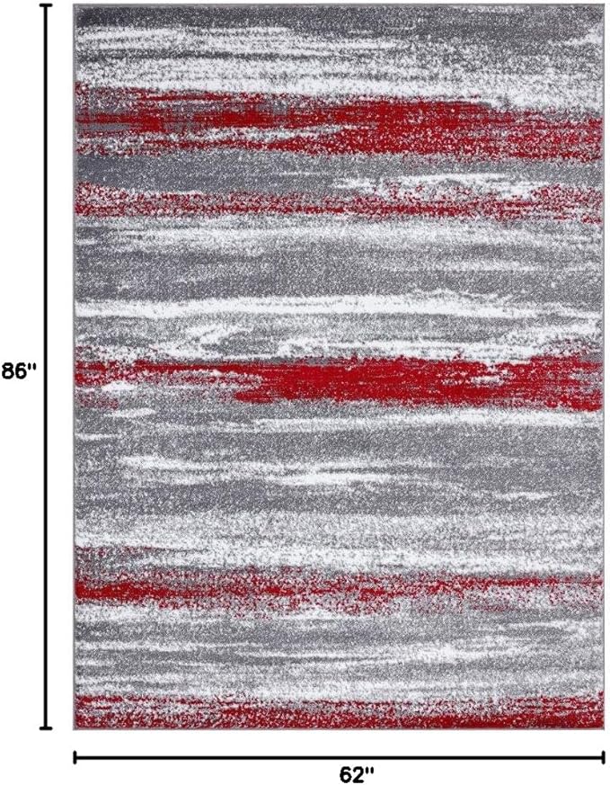 LUXE WEAVERS Modern Abstract Red 5x7 Area Rug