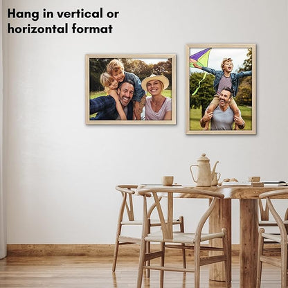 Americanflat 18x24 Poster Frame with Polished Plexiglass - Wide Picture Frames Made of Engineered Wood for Vertical or Horizontal Wall Display - Epic Collection - Natural Oak