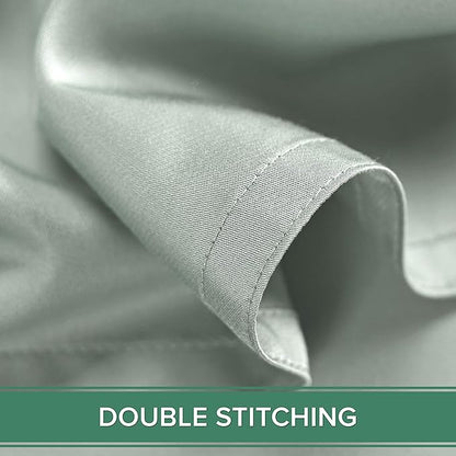 Pure Bamboo Full Sheets, Genuine 100% Organic Viscose Derived from Bamboo Bed Sheet Set, Luxuriously Soft & Cooling, Double Stitching, 2 Year Quality Promise (Full, Sea Glass)
