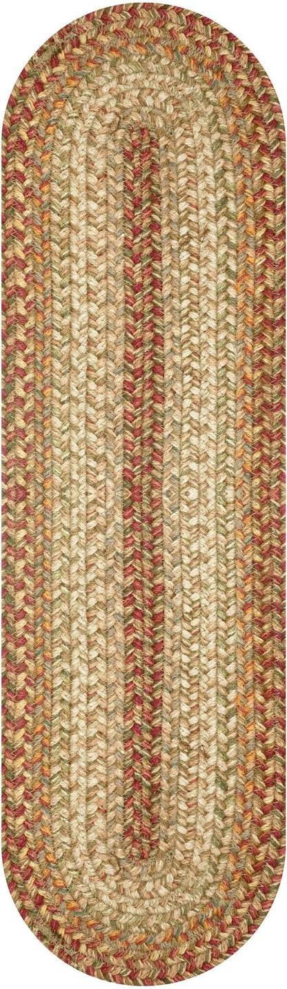 Homespice Harvest Jute Braided Table Runner, Warm Country Decor, Set of 2, Multicolor Oval 8x28 - Also Ideal as Stair Treads - Rich Colors, Easy to Clean, Durable and Protects Furniture