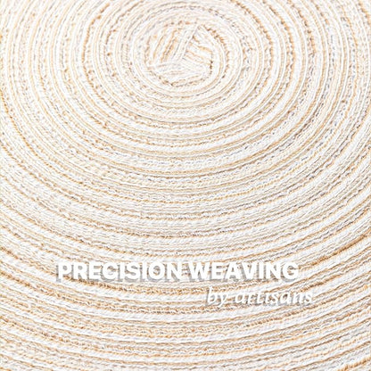Round Placemats Set of 8 Woven Placemats Washable Braided Table Mats for Dining Table Heat Resistant Non-Slip Circle Place Mats(Cream)