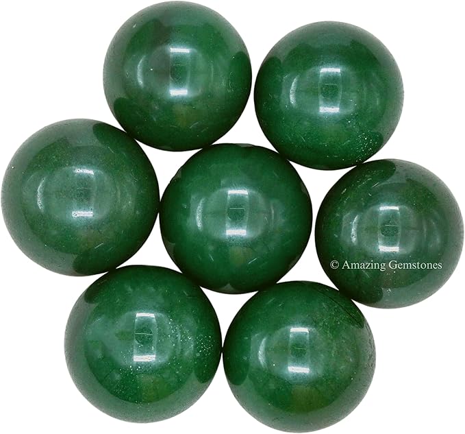 Amazing Gemstone Dark Green Aventurine Crystal Ball - 1 Inches Crystal Sphere Meditation Balls for Witchcraft and Decorative Balls - Crystals and Healing Stones Beginners Gift (Pack of 1)