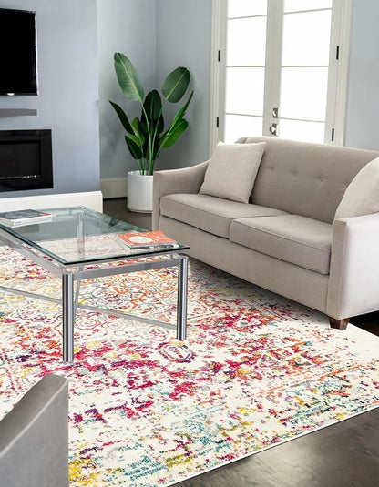 Rugs.com Arlington Collection Rug – 8x11 Light Multi Medium-Pile Rug Perfect for Living Rooms, Large Dining Rooms, Open Floorplans