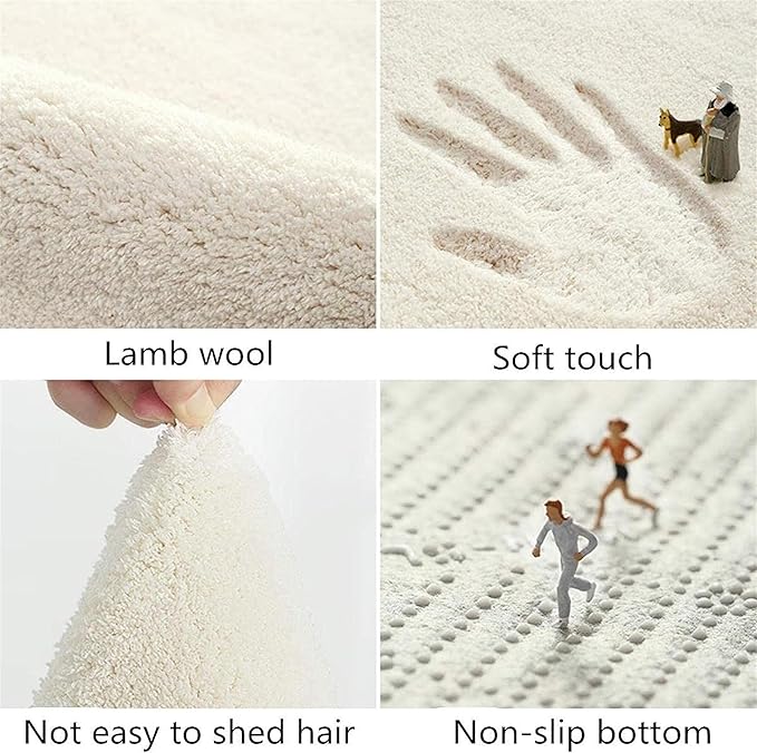 Christmas Area Rug, 3ft, White Round Rug, Christmas Winter Snowflake Rug, Modern Minimalist Living Room Decoration Rug, Soft Non-Slip Washable Mat, Living Room Bedroom Bedside Sofa