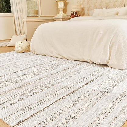 9x12 Area Rugs for Living Room Machine Washable Rug Distressed Indoor Carpet Neutral Moroccan Boho Rug Ultra Soft Area Rug for Bedroom Dining Room Playroom Office