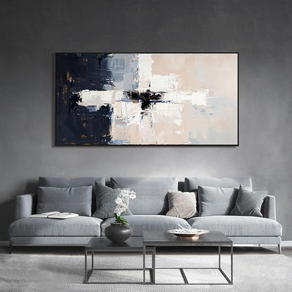 Abstract Wall Art Decor Oversized Framed Wall Art Pictures for Living Room Black and White Wall Art Decor Large Abstract Canvas Art Wall Decor Modern White Wall Art Prints Bedroom Office Decor 29" X 58"