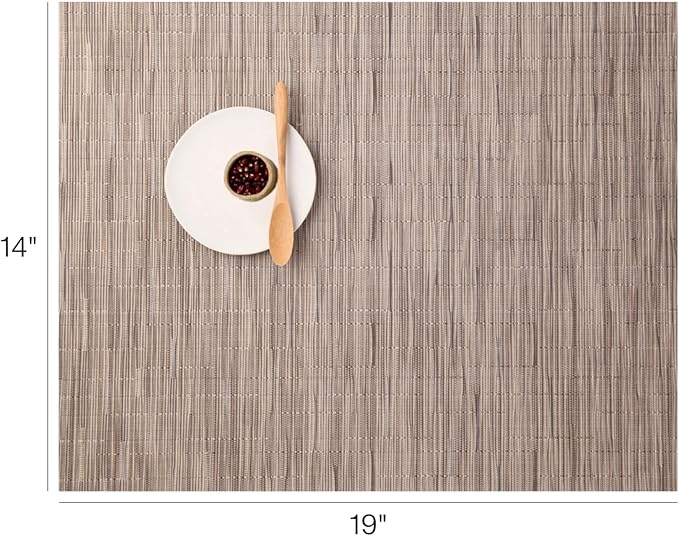 Chilewich Bamboo Placemats Set of 4 - Woven Rectangle Placemats - Reusable, Stain-Resistant, Indoor/Outdoor Tabletop Protection - 18.5" x 13.5" - Dune