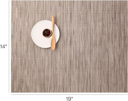 Chilewich Bamboo Placemats Set of 4 - Woven Rectangle Placemats - Reusable, Stain-Resistant, Indoor/Outdoor Tabletop Protection - 18.5" x 13.5" - Dune