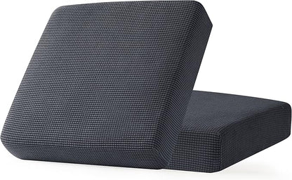 CHUN YI 2Piece Stretch Couch Cushion Covers, Sofa Seat Slipcovers for Pets, Suitable for Armchair Loveseat Sofa with Spandex Jacquard Washable Fabric (2Piece,Grey)