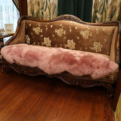 Sheepskin Rug-Natural Silky Soft New Zealand Lamb Rug Throw Versatile As Fluffy Sofa Pad, Sheepskin for Bedroom, Living Room, Children's Rooms.(2×6 Feet, Misty Pink)