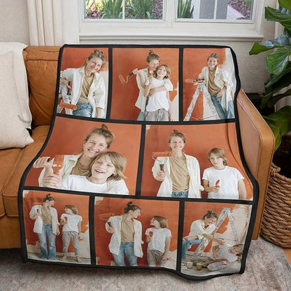 Mothers Day Personalized Gifts from Daughter Custom Blankets with Photos and Text Multiple Colors Sizes Soft Flannel Gifts for Women Birthday Gifts for Mom