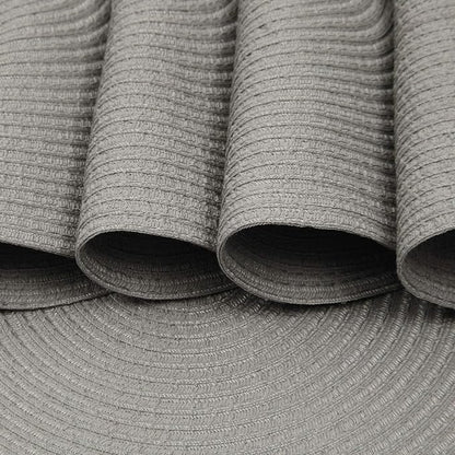 SHACOS Round Braided Placemats Set of 8 Washable Fabric Heat Resistant 15 inch Grey Round Table Mats for Dining Tables (Gray, 8)
