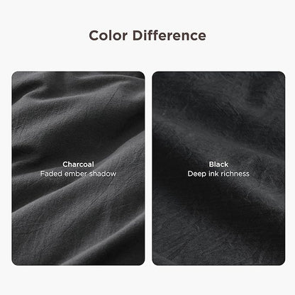 Bedsure 100% Washed Cotton Duvet Cover King Size - Black Minimalist Cotton Duvet Cover Linen Like for All Seasons - GentleSoft™ Plain Simple Bedding (Black, King, 104"x90")