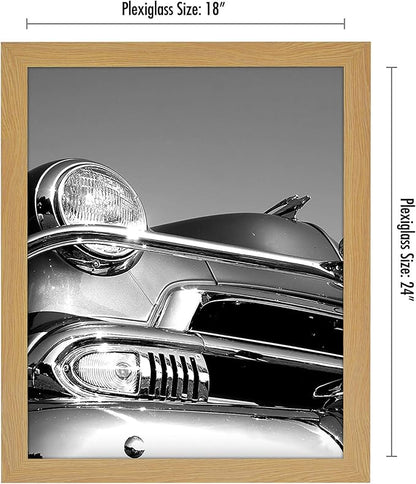 Americanflat 18x24 Poster Frame with Polished Plexiglass - Wide Picture Frames Made of Engineered Wood for Vertical or Horizontal Wall Display - Epic Collection - Pine