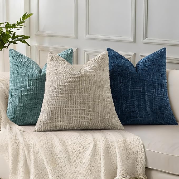 decorUhome Spring Light Brown Chenille Throw Pillow Covers 12x20 Set of 2 Textured Slubby Couch Pillow Covers Farmhouse Accent Modern Neutral Decorative Pillow Cases for Bed Sofa Living Room