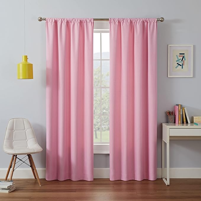 ECLIPSE Kendall Modern Blackout Thermal Rod Pocket Window Curtain for Bedroom or Living Room (1 Panel), 42" x 95", Bouquet