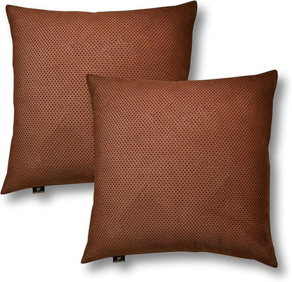 LL LEATHER LOVERS Star Sparkling Suede Pillow Cover, Square Soft Metallic Throw Pillow Covers, Pillow Cases for Home Décor, Sofa, Couch Chair, Car (14x14 Inches, Sparkling Brown Pack of 2)