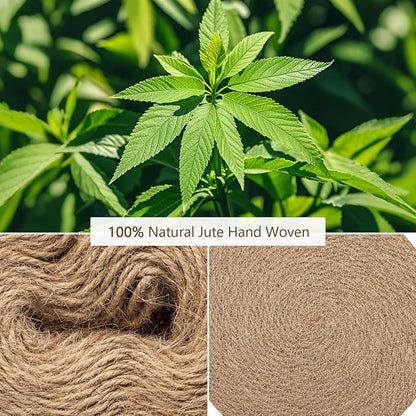 12 Inch Round Woven Placemats Set of 6, Natural Jute Braided Placemats, Boho Farmhouse Place Mats, Heat Resistant, Sound Table Mats for Dining Table, Kitchen, Outdoor, Home Decorations, Wedding