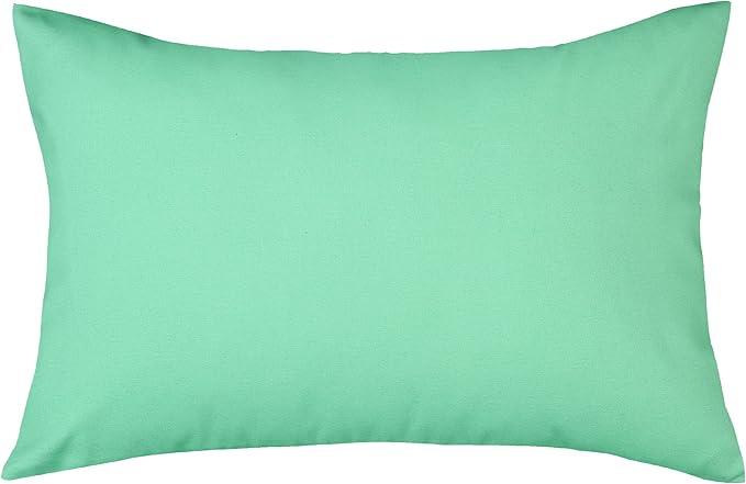 TangDepot Handmade Decorative Solid 100% Cotton Canvas Throw Pillow Covers/Cushion Covers, 45 Colors Available - (12" x 20" , Mint Green, 1 Count (Pack of 1))