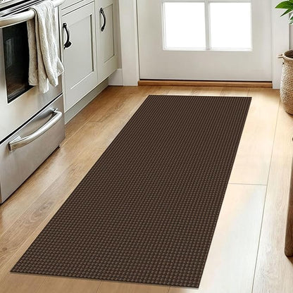 IOHOUZE Washable Runner Rug 2x5 Non Slip Runners for Hallways Entryway Runner Indoor, Kitchen Throw Rug Woven Cotton Floor Carpet for Hall Entrance Bedroom, Brown