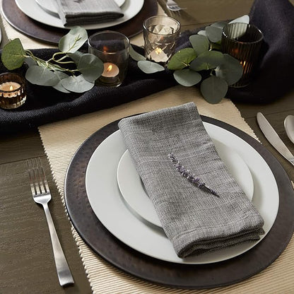 DII Variegated Tabletop Collection, Napkin Set, 20x20, Gray, 6 Piece