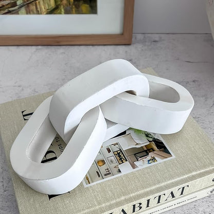 Wooden Knot White Minimalist Coffee Table Decor - Living Room, Console, Side, Book Console