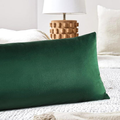 Artscope Luxury Velvet Lumbar Pillow Cover Super Soft Decorative Rectangle Throw Pillow Covers Case Cushion Covers for Sofa Couch Bedroom Car Decor 14x36 Inch Army Green