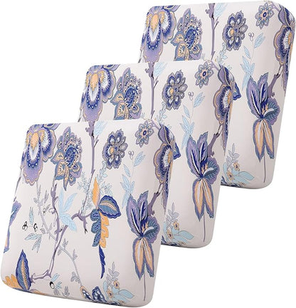 Smiry Printed Couch Cushion Covers, Stretch Soft Couch Covers for Sofa, Washable Non-Slip Sofa Slipcover Furniture Protector for Indoor and Outdoor (3 Pack, Beige)