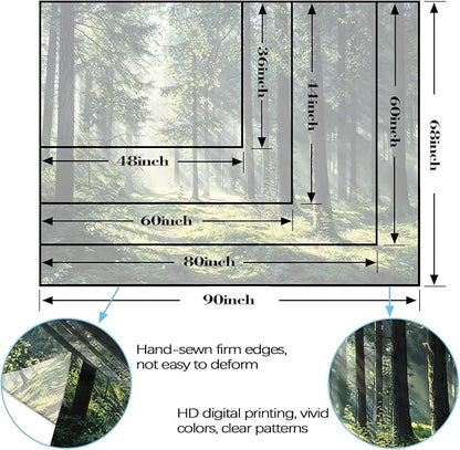 kampdream Landscape Tapestry, Scenery Art Wall Tapestries, Nature Wall Decor for Bedroom Living Room Backdrop Dindal effect forest 60×80 inches