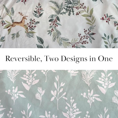 Southshore Fine Living, Inc. Happy Holidays Christmas Bedding Set 2-Piece Oversized Holiday Quilt Set with Quilted Shams, Twin/Twin XL