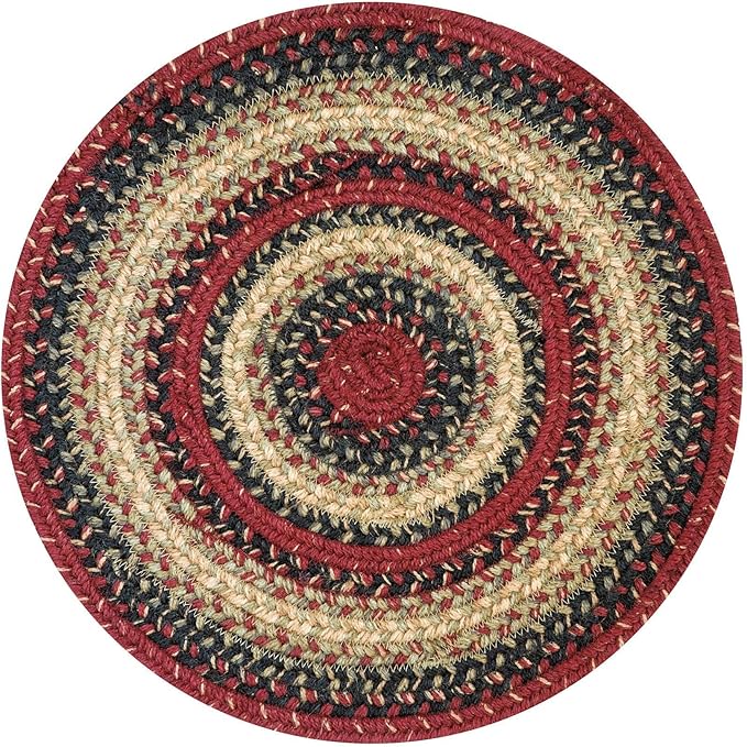 Homespice Highland Jute Braided Kitchen Trivets for Hot Dishes, Warm Country Decor, Set of 6, Multicolor 8" Round Heat Resistant Mat - Rich Colors, Easy to Clean, Durable and Protects Furniture