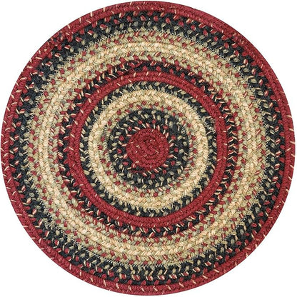 Homespice Highland Jute Braided Kitchen Trivets for Hot Dishes, Warm Country Decor, Set of 6, Multicolor 8" Round Heat Resistant Mat - Rich Colors, Easy to Clean, Durable and Protects Furniture