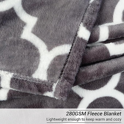 Viviland Geometry Throw Blanket - 280GSM Lightweight Soft Fuzzy Cozy Plush Blankets Throw Blanket for Couch Sofa Bed, 50x60 inches