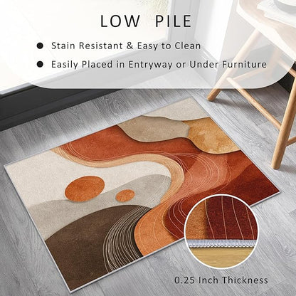 Bohemian Rug, 7x9 Area Rugs Abstract Geometric 3D Design Pattern for Living Room, Bedroom, Bohemian Home Decor Accessories Indoor Carpet, Non Slip & Machine Washable