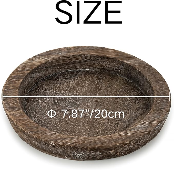 Hanobe Candle Plate Holder Tray: 7.9" Small Round Wood Decorative Candle Plate - Rustic Farmhouse CoffeeTable Decor - Tealight Pillar Trays for Easter Saint Patrick's Day Home Decor